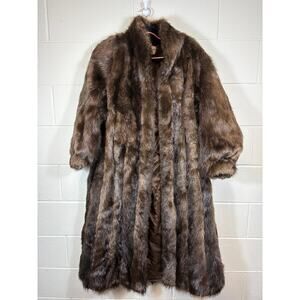 VINTAGE Reckmeyers Milwaukee Mink Fur Coat Womens Large Brown Winter Gorpcore
